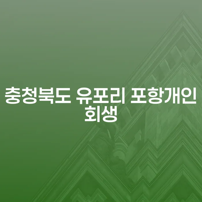 충청북도 유포리 포항개인회생, 대출 4억원 개인회생 가능할까요?